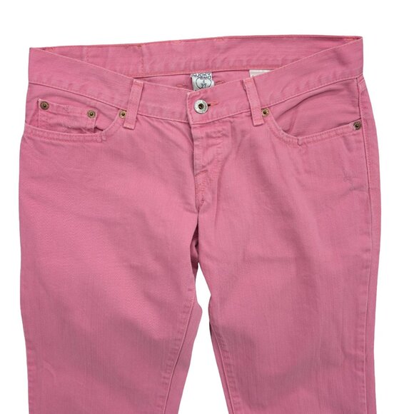 Lucky Brand Lil Maggie Flare Jeans Womens Pink Cotton Button Fly Low Rise Size 4 - Picture 3 of 11